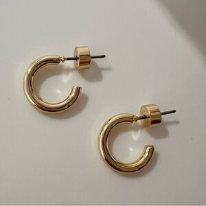 C-shaped Gold Stud Earrings